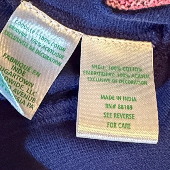 NWT Lilly Pulitzer Rami Long Sleeve Shirt– Navy Wild Heart Chenille Large💗 - Picture 10 of 13